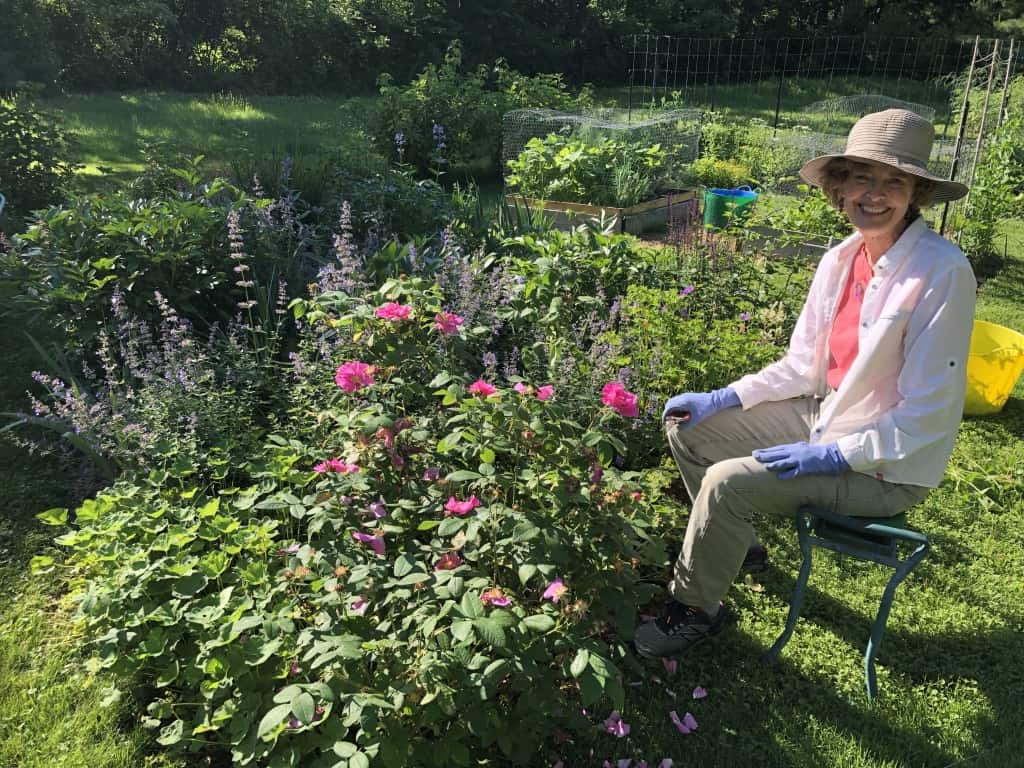 My mother in the garden